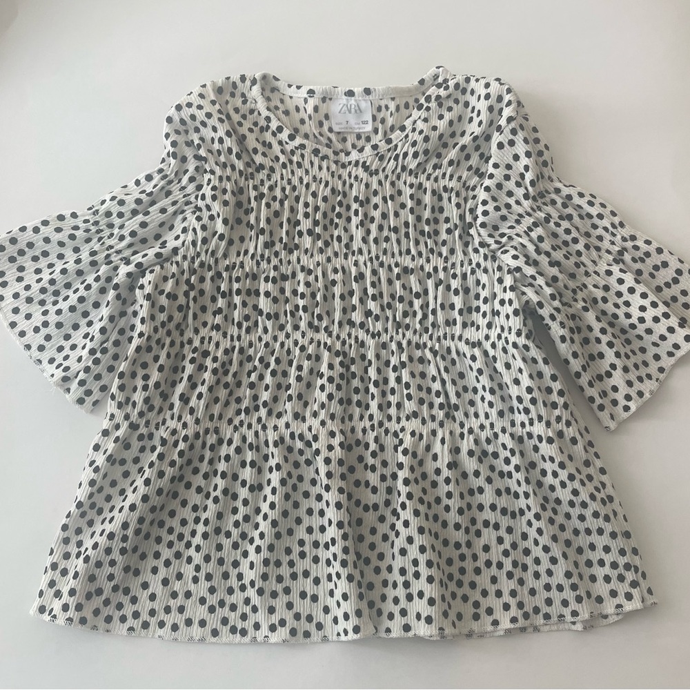Zara SHIRRED PRINT T-SHIRT